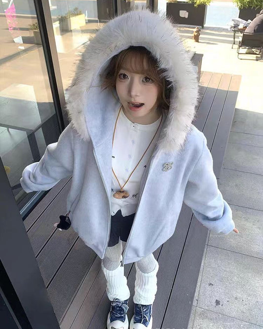 ヴィンテージファー ジッパーカーディガン