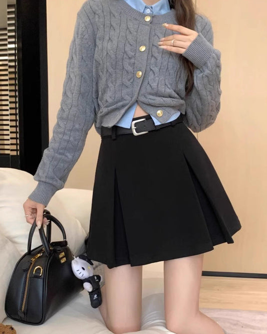 ツイードプリーツスカート