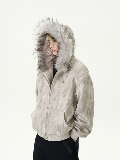 Unisex Edge Line Design Boa Jacket ボアジャケット ユニセックス