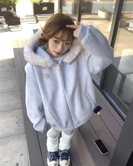 ヴィンテージファー ジッパーカーディガン