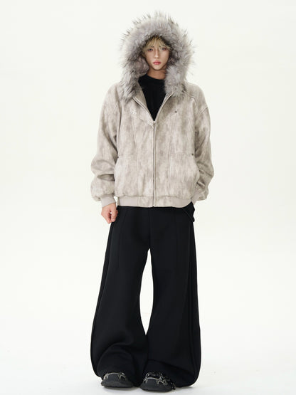 Unisex Edge Line Design Boa Jacket ボアジャケット ユニセックス