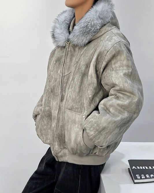Unisex Edge Line Design Boa Jacket ボアジャケット ユニセックス