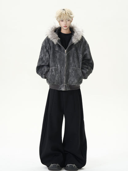 Unisex Edge Line Design Boa Jacket ボアジャケット ユニセックス