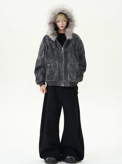 Unisex Edge Line Design Boa Jacket ボアジャケット ユニセックス